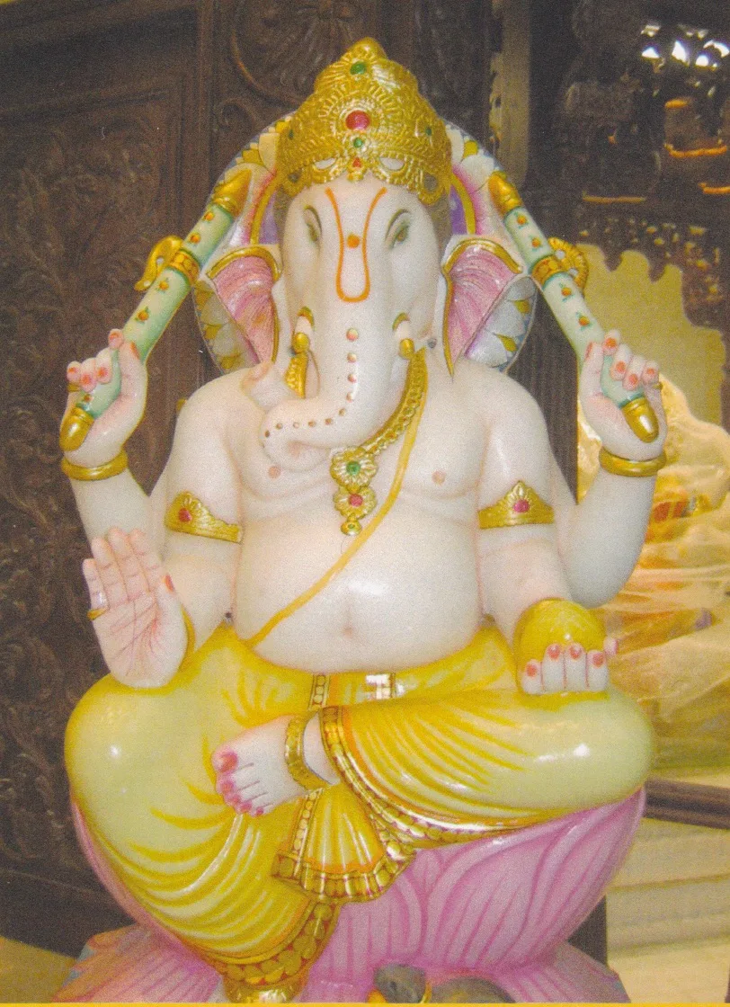 The murti of Shri Ganesh Ji at Hindu Mandir Glasgow