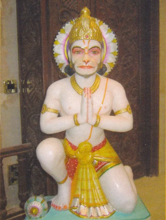 The murti of Hanuman Ji Maharaaj at Hindu Mandir Glasgow