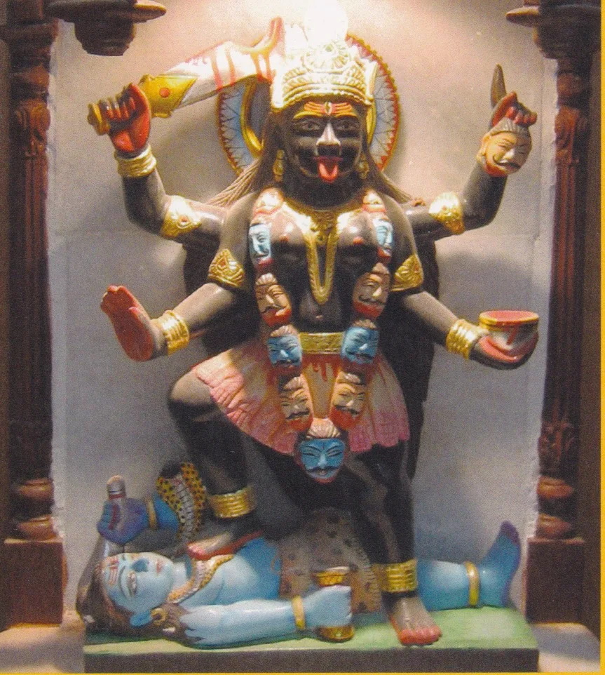 The murti of Kaali Mata at Hindu Mandir Glasgow