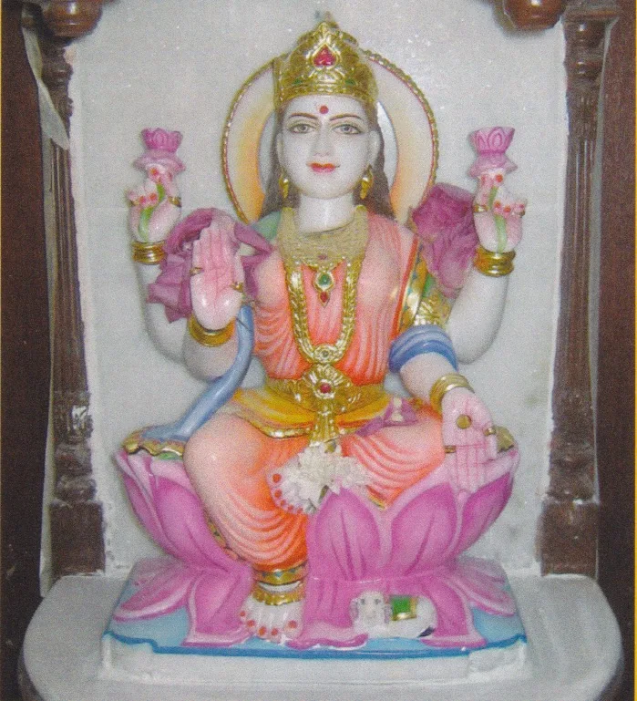 The murti of Lakshmi Ji at Hindu Mandir Glasgow