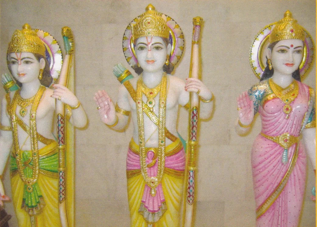 The murti of Shri Ram Darbar at Hindu Mandir Glasgow