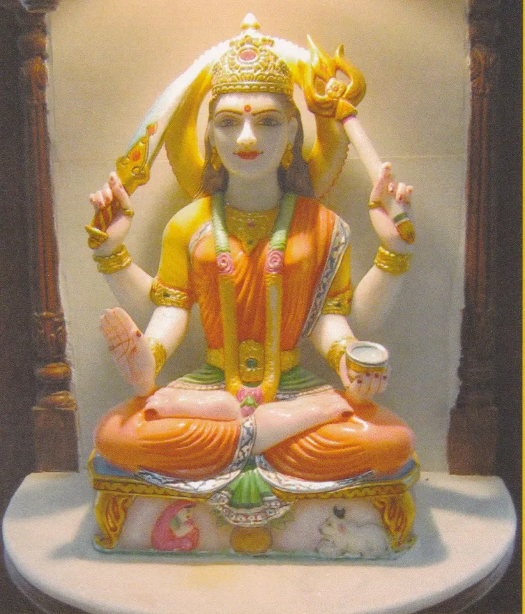 The murti of Santoshi Mata at Hindu Mandir Glasgow