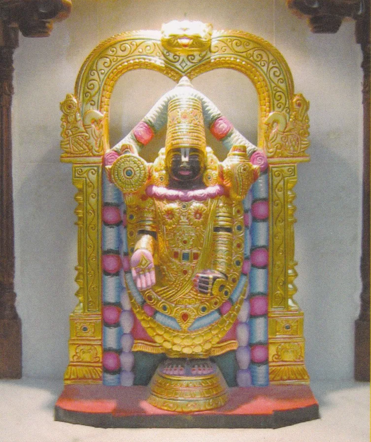 The murti of Venkateshwar Bhagavan at Hindu Mandir Glasgow